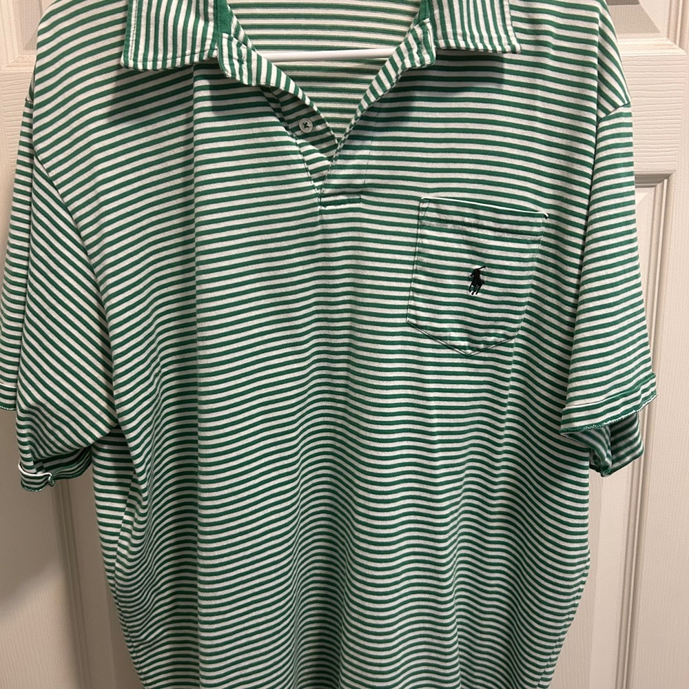 Polo by Ralph Lauren Green Striped Men's Shirt
